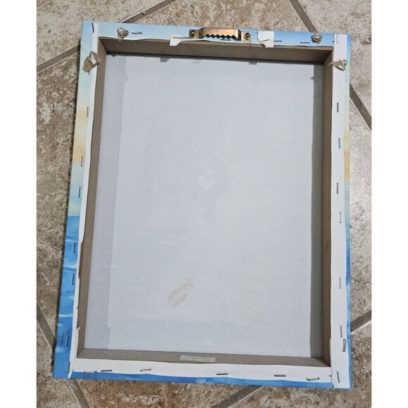 Mermaid Holding Flowers Looking at Sunrise Canvas Wall Art 12x15 Beach Decor - Picture 2 of 4